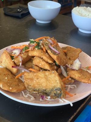 Salt and pepper ‘fish' at Bamboo Box in Katoomba