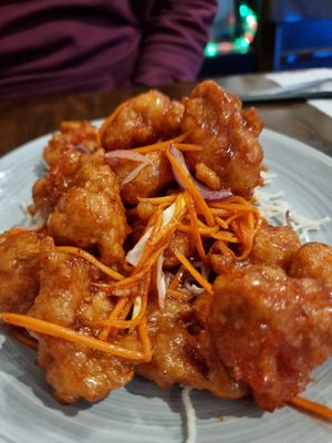 Vegan pork in plum sauce at Bamboo Box in Katoomba
