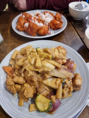 Vegan satay chicken at Bamboo Box in Katoomba