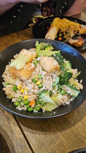 Tofu n veg rice at Bamboo Box in Katoomba