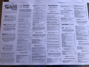 Whole menu at 15 süße Minuten Café - Bistro in Vienna