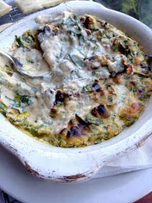 Baked Vegan Spinach Artichoke Fondue at Source in San Francisco