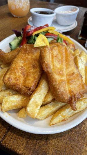 Tofish & chips  at Papa's Fish & Chips in Blackpool