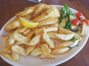 Tofish and chips at Papa's Fish & Chips in Blackpool
