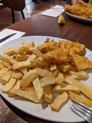 'Tofish' and chips at Papa's Fish & Chips in Blackpool