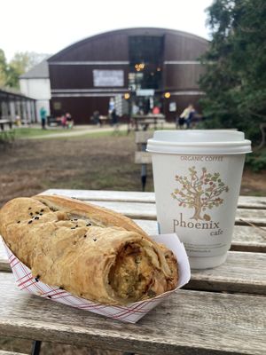 Vegan sausage roll at Phoenix Cafe in Dublin