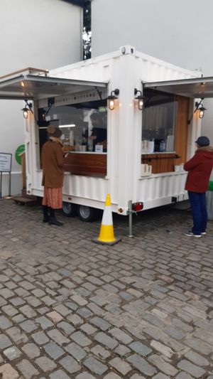 Outdoor coffee and treats at Phoenix Cafe in Dublin