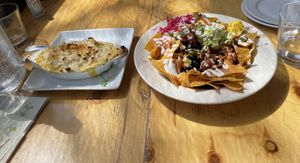 Loaded nachos & Mac & cheeze at Sage Bistro and KindKreme in Los Angeles