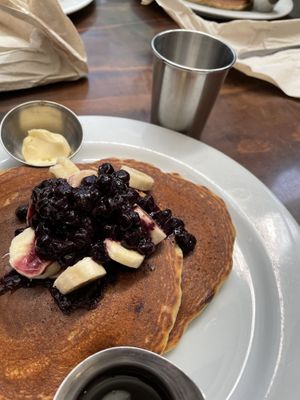 Blueberry pancakes  at Sage Bistro and KindKreme in Los Angeles