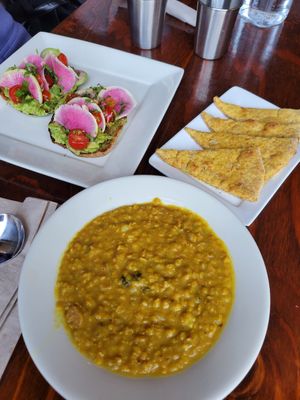 Soup and toast at Sage Bistro and KindKreme in Los Angeles