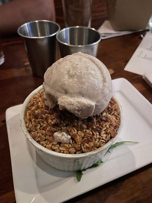 Peach cobbler  at Sage Bistro and KindKreme in Los Angeles