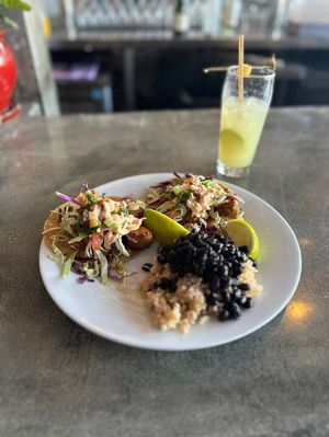 Baja Avocado Tacos and Ginger & Ale Mocktail  at Sage Bistro and KindKreme in Los Angeles