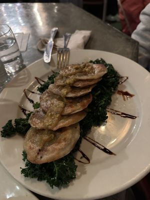 Potato and Broccoli ravioli   at Sage Bistro and KindKreme in Los Angeles