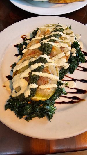 butternut squash raviolo at Sage Bistro and KindKreme in Los Angeles