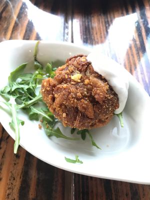 GF Mac N’ Cheese ball at Sage Bistro and KindKreme in Los Angeles