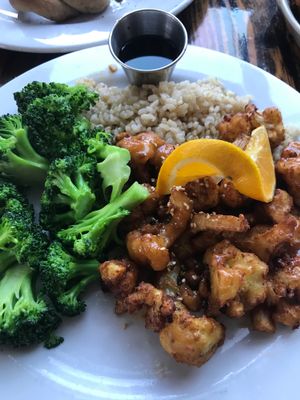 Orange “chicken” at Sage Bistro and KindKreme in Los Angeles