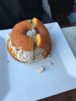  cookies and cream ice cream on the donut sandwich  at Sage Bistro and KindKreme in Los Angeles