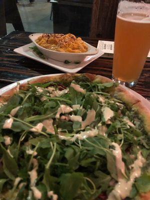 MacNCheeze and sun dried tomato pizza  at Sage Bistro and KindKreme in Los Angeles