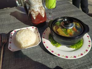Wok tofu with rice. at Bistrot Viet in Grenoble