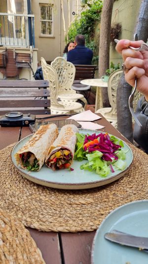 Oyster mushroom wrap at Kumin Vegan Lezzetler in Istanbul