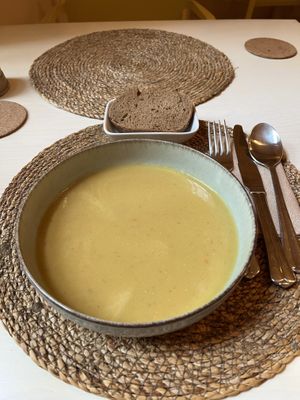 Red lentil soupp  at Kumin Vegan Lezzetler in Istanbul