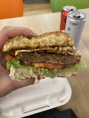 Vegan Blue Cheese Deluxe burger  at Notorious BRG in Maidstone