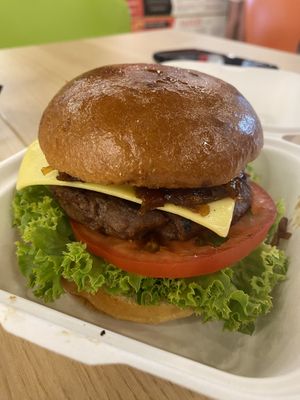 Vegan Blue Cheese Deluxe burger (unfortunately they don't seem to actually have a vegan substitute for blue cheese but it was still very tasty)  at Notorious BRG in Maidstone