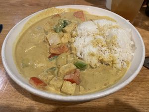 Yellow Thai Coconut (large portions!)  at Zen Zero in Lawrence