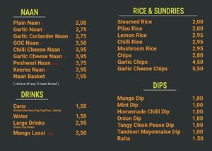 Menu 9 at The Smokin' Goat in Kildare