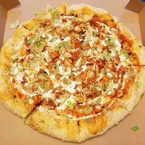 Buffalo chicken pizza at Vegano Italiano - Food Truck in Ann Arbor