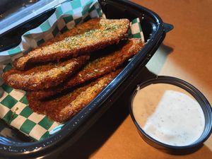 eggplant cutlets with ranch sauce at Vegano Italiano - Food Truck in Ann Arbor