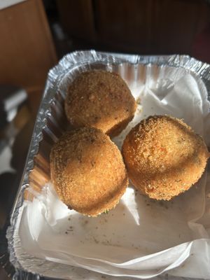 Arancini (marinara sauce on the side)  at Vegano Italiano - Food Truck in Ann Arbor