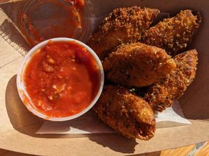 Fried stuffed shells at Vegano Italiano - Food Truck in Ann Arbor