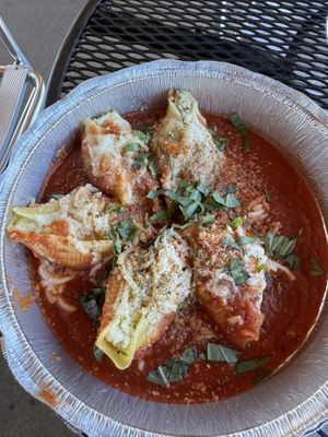 Baked stuffed shells  at Vegano Italiano - Food Truck in Ann Arbor