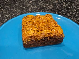 Caramel cornflake brownie at Botanical Bakeshop in Milan