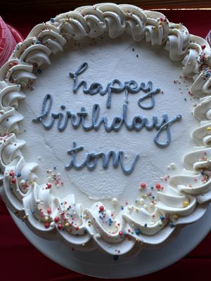 Custom chocolate birthday cake  at Botanical Bakeshop in Milan