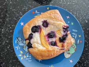 Peach blueberry Danish at Botanical Bakeshop in Milan
