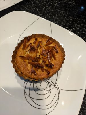 Portuguese almond tart at Botanical Bakeshop in Milan
