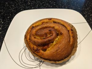 Pepperoni pizza roll at Botanical Bakeshop in Milan