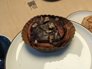 Chocolate praline bun at Botanical Bakeshop in Milan