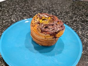 Dubai cruffin at Botanical Bakeshop in Milan