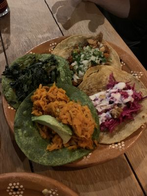 4 tacos  at La Vegan Taqueria in Tulum