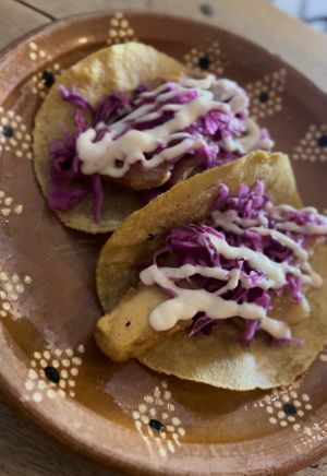 The Vegan Fish Tacos were my favorite! 🤩🌱🌮   at La Vegan Taqueria in Tulum