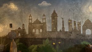 Mural  at La Vegan Taqueria in Tulum