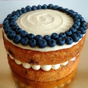 Torta al limone con farina di mandorle e mirtilli  at Crave Food Bakery  in Udine