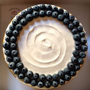 Vegan Lemon and Almond cake with Bluberries at Crave Food Bakery  in Udine