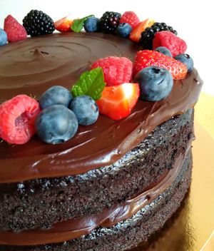 Vegan Double Chocolate Cake  at Crave Food Bakery  in Udine