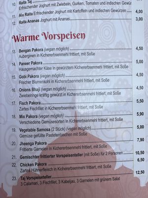 Starters  at Restaurant Taj in Hersbruck