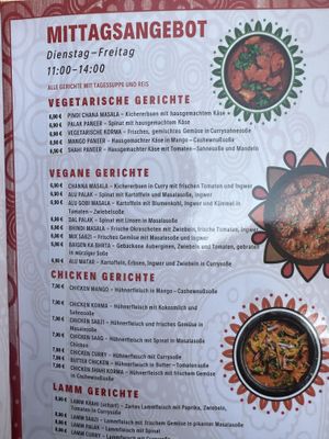 Lunch menu  at Restaurant Taj in Hersbruck