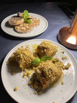 Baklava and Dates “pepperoni” at Civico52 in Palazzolo Sulloglio